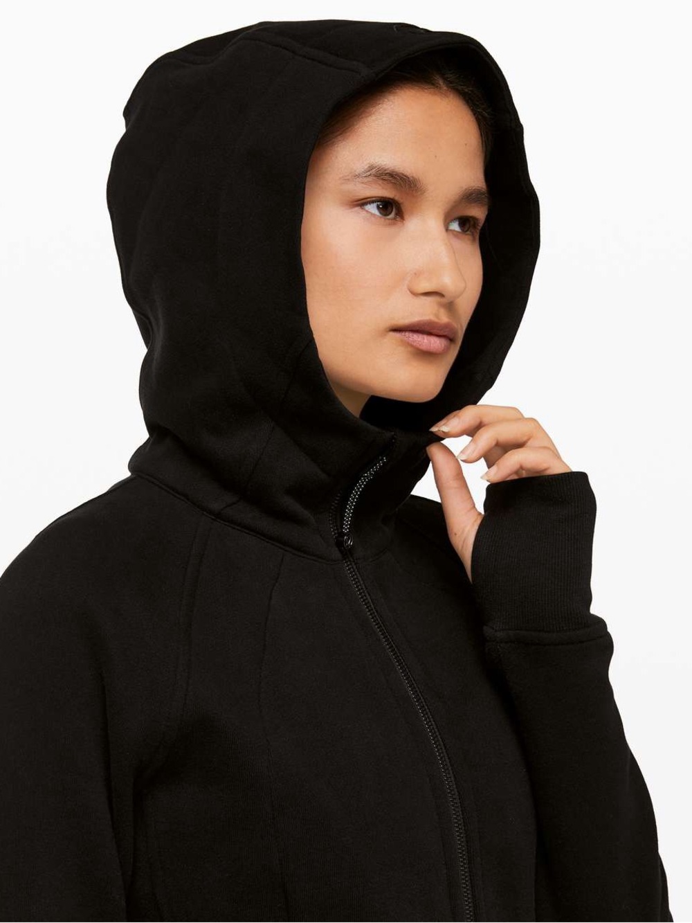 Lululemon Scuba Hoodie Light Cotton Fleece in Black Size 6 Activewear Zip Up - Picture 3 of 11
